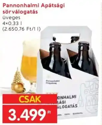 Pannonhalmi Apátsági sörválogatás üveges 4x0,33 I