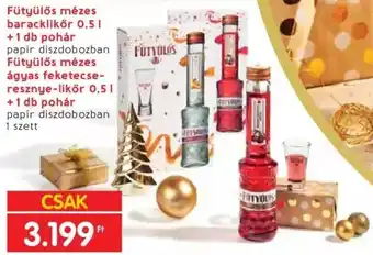 Fütyülős mézes baracklikőr 0,5l +1 db. Fütyülős mézes ágyas feketecse- resznye-likőr 0,5l + 1 db pohár