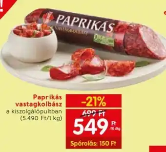 Spar Paprikás vastagkolbász 10dkg ajánlat