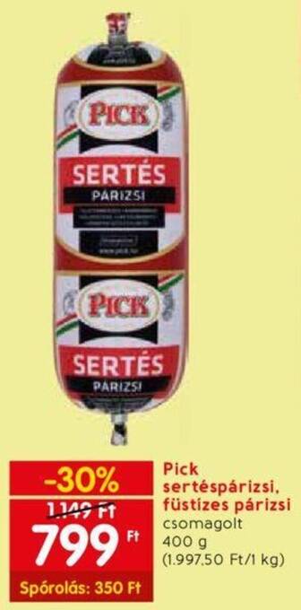 Spar Pick sertéspárizsi, füstízes párizsi 400 g ajánlat