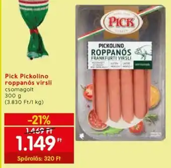 Spar Pick Pickolino roppanós virsli 300g ajánlat