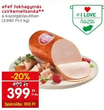 Spar eFeF fokhagymás csirkemellsonka 10dkg ajánlat