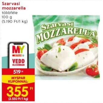 Spar Szarvasi mozzarella 100 g ajánlat
