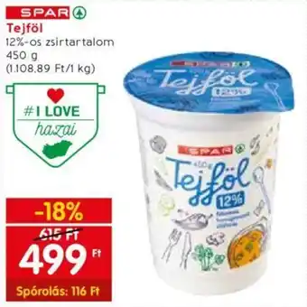 Spar Tejföl 450g ajánlat