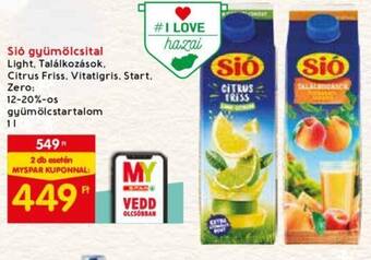 Spar Sió gyümölcsital 12-20% 1l ajánlat