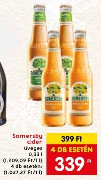 Spar Somersby cider üveges 0,33l ajánlat