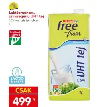 Spar Laktózmentes, zsírszegény UHT tej 1l ajánlat