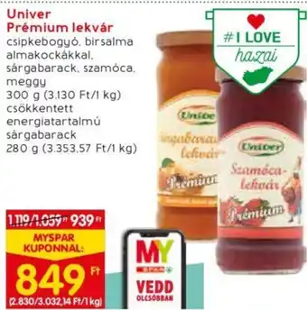 Spar Univer Prémium lekvár 300g ajánlat