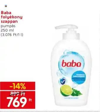 Baba folyékony szappan pumpás 250 ml