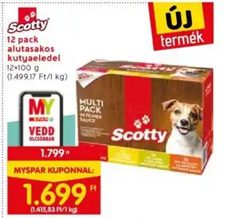 Spar Scotty 12 pack alutasakos kutyaeledel 12x100g ajánlat