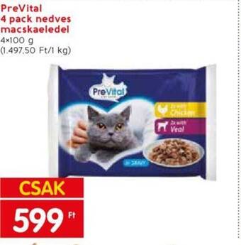 Spar PreVital 4 pack nedves macskaeledel 4x100 g ajánlat