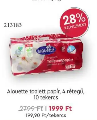 Alouette toalett papír 4 rétegű 10 tekercs