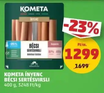 PENNY KOMETA ÍNYENC BÉCSI SERTÉSVIRSLI 400 g ajánlat