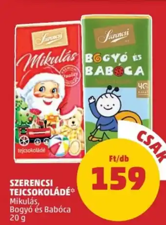 SZERENCSI TEJCSOKOLÁDÉ 20 g