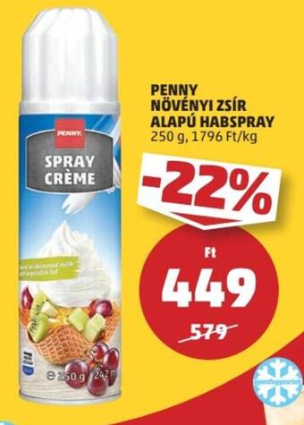 PENNY PENNY NÖVÉNYI ZSÍR ALAPÚ HABSPRAY 250 g ajánlat