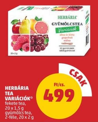 PENNY HERBÁRIA TEA VARIÁCIÓK 20 x 1,5 / 20 x 2 g ajánlat