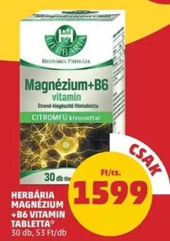 HERBÁRIA MAGNÉZIUM +B6 VITAMIN TABLETTA 30 db