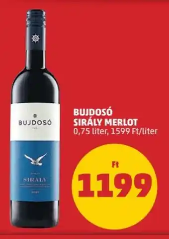 BUJDOSÓ SIRÁLY MERLOT 0,75 l