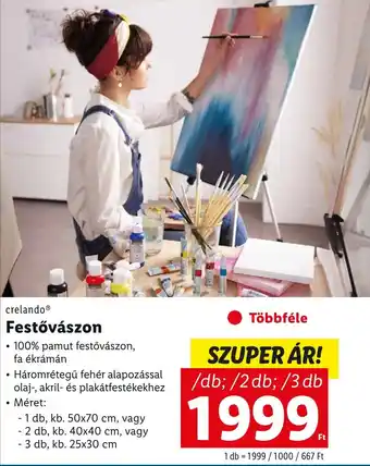 Lidl crelando Festővászon ajánlat