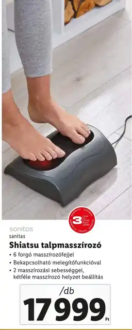 Lidl sanitas Shiatsu talpmasszírozó ajánlat