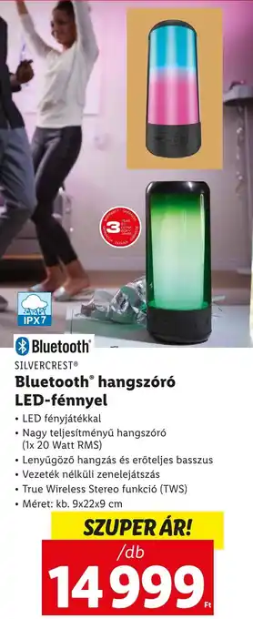 Lidl SILVERCREST Bluetooth hangszóró LED fénnyel ajánlat