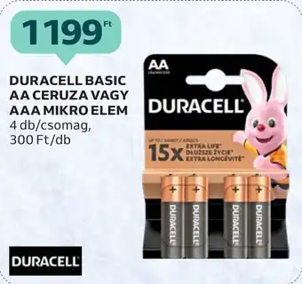 DURACELL BASIC AA CERUZA VAGY AAA MIKRO ELEM