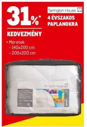 Metro Tarrington House 4 ÉVSZAKOS PAPLANOKRA KEDVEZMÉNY ajánlat