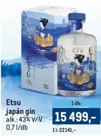 Metro Etsu japán gin 0,7l ajánlat