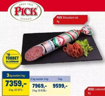 Metro PICK Téliszalámi rúd 1kg ajánlat