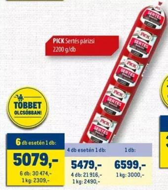 Metro PICK Sertés párizsi 2200 g ajánlat