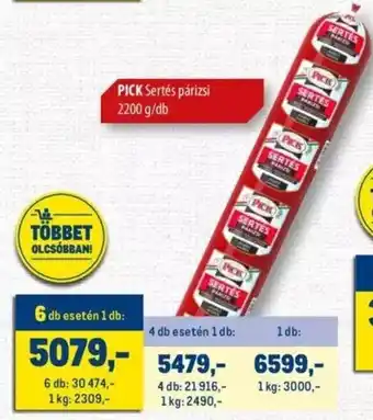 Metro PICK Sertés párizsi 2200 g ajánlat