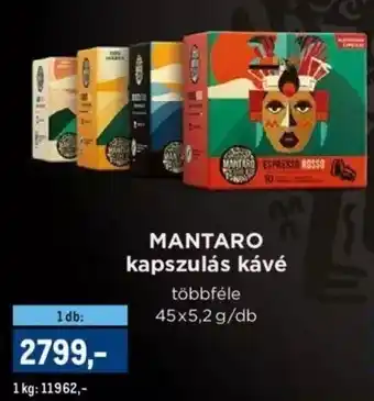 MANTARO kapszulás kávé 45x5,2g