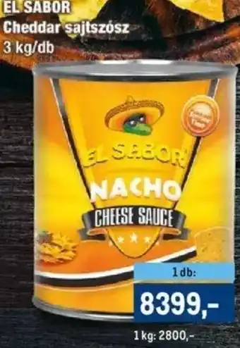 Metro EL SABOR Cheddar sajtszósz 3kg ajánlat