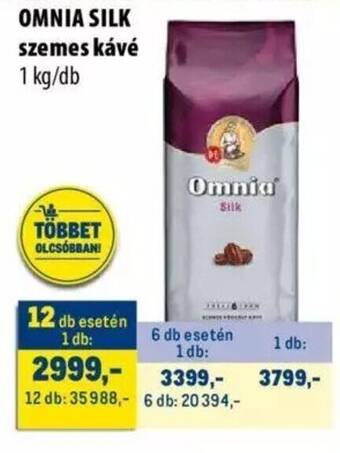 Metro OMNIA SILK szemes kávé 1kg ajánlat