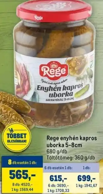 Rege enyhén kapros uborka 8cm