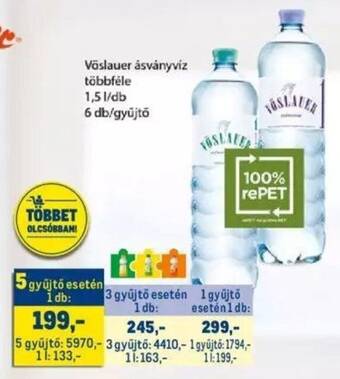 Metro Vöslauer ásványvíz 1,5l ajánlat