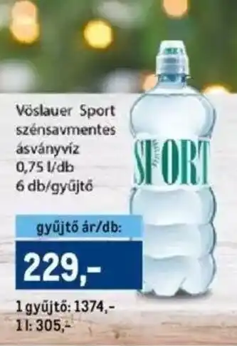 Metro Vöslauer Sport szénsavmentes ásványvíz 0,75l ajánlat