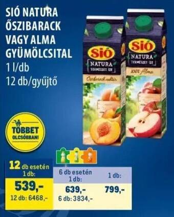 Metro SIÓ NATURA ŐSZIBARACK VAGY ALMA GYÜMÖLCSITAL 1l ajánlat