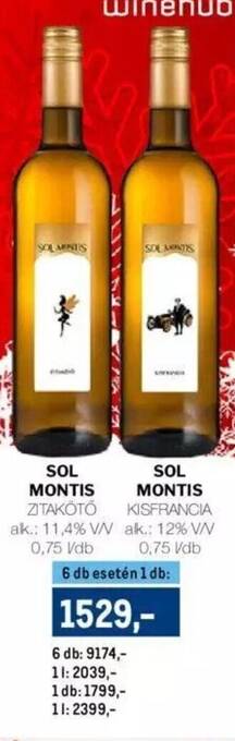 Metro SOL MONTIS 0,75 l ajánlat
