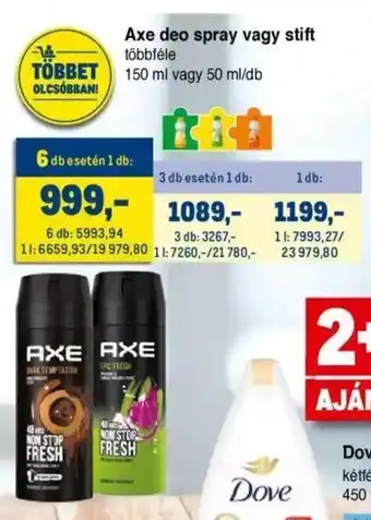 Axe deo spray vagy stift 150 / 50 ml