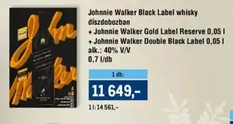 Metro Johnnie Walker Black Label whisky díszdobozban stb. 0,7 - 0,05 l ajánlat