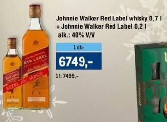 Metro Johnnie Walker Red Label whisky stb. 0,7 - 0,2 l ajánlat
