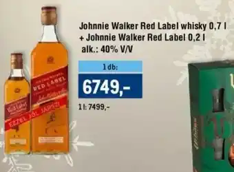 Metro Johnnie Walker Red Label whisky stb. 0,7 - 0,2 l ajánlat