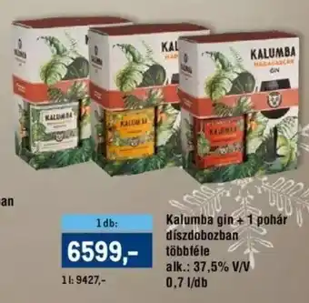 Metro Kalumba gin+ 1 pohár díszdobozban 0,7 l ajánlat