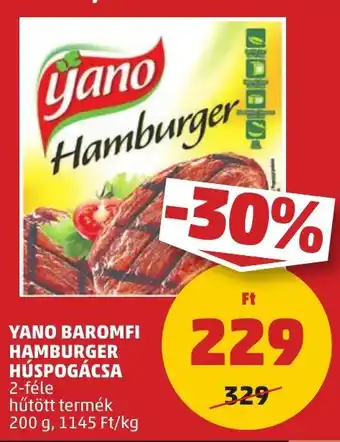 PENNY YANO BAROMFI HAMBURGER HÚSPOGÁCSA 200 g ajánlat