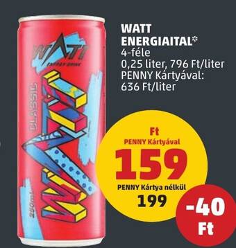 PENNY WATT ENERGIAITAL 0,25 l ajánlat