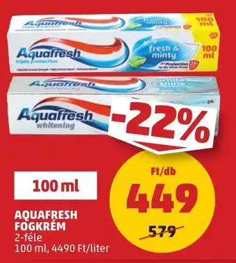 PENNY AQUAFRESH FOGKRÉM 100 ml ajánlat