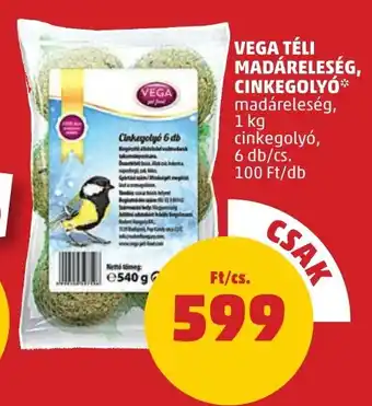 VEGA TÉLI MADÁRELESÉG, CINKEGOLYÓ 1 kg / 6 db