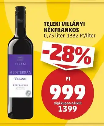 TELEKI VILLÁNYI KÉKFRANKOS 0,75 l