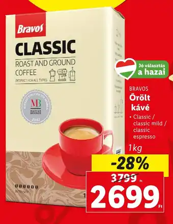 Lidl BRAVOS Őrölt kávé 1 kg ajánlat